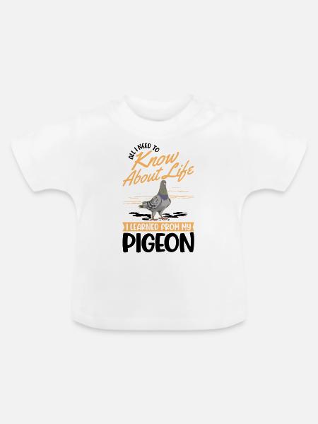 Taube Taubenzüchter Stadttaube Brieftaube - Baby Bio-T-Shirt mit Rundhals - Weiß