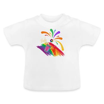 Getränke voller Farben, Stolz - Baby Bio-T-Shirt mit Rundhals - Weiß - Vorne