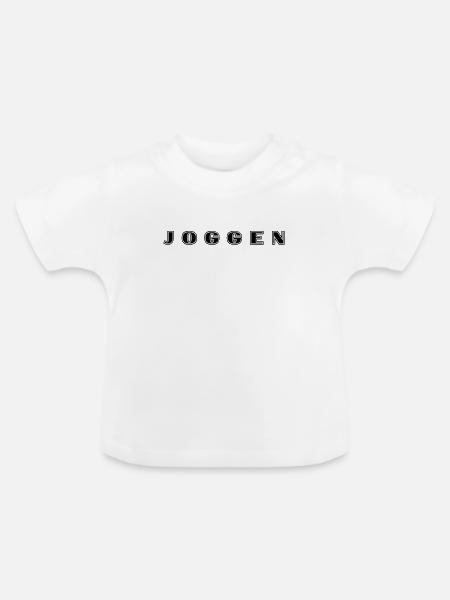 Joggen Schriftzug - Baby Bio-T-Shirt mit Rundhals - Weiß