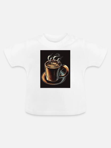 KAFFEEBECHER - Baby Bio-T-Shirt mit Rundhals - Weiß