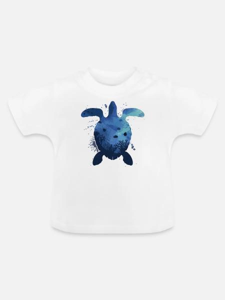 Sea Turtle Tortoise - Baby Bio-T-Shirt mit Rundhals - Weiß