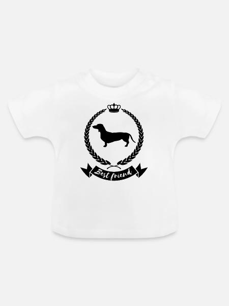 Best friend - dog, Dackel - Baby Bio-T-Shirt mit Rundhals - Weiß