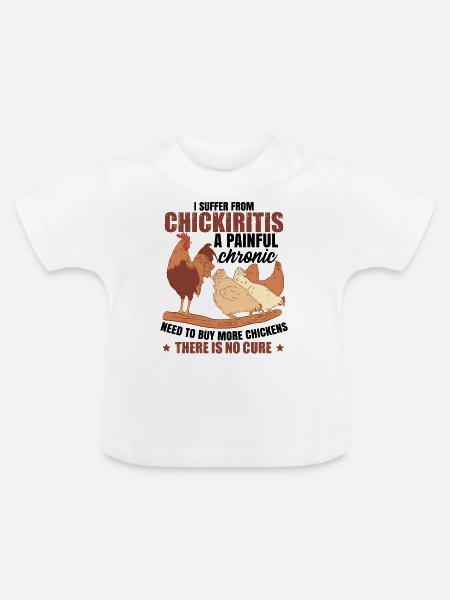 Hühnerzüchter - Baby Bio-T-Shirt mit Rundhals - Weiß