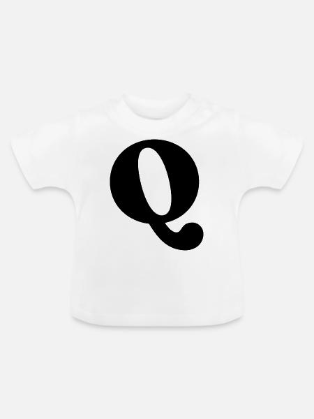 Buchstabe Q - Baby Bio-T-Shirt mit Rundhals - Weiß