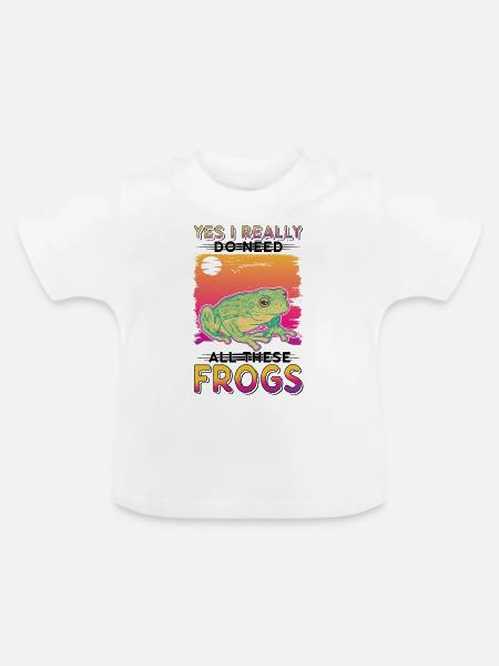 Frosch Geschenk Laubfrosch - Baby Bio-T-Shirt mit Rundhals - Weiß