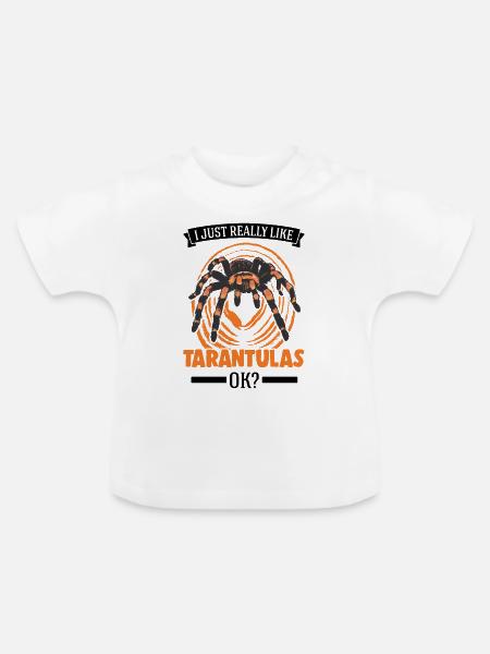 Ich mag einfach Taranteln - Baby Bio-T-Shirt mit Rundhals - Weiß