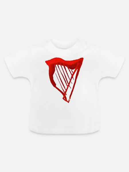 Harfe - Baby Bio-T-Shirt mit Rundhals - Weiß