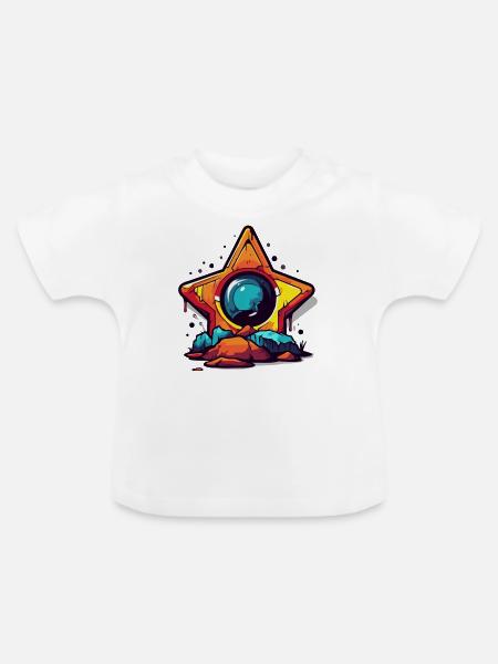 Ein Stern auf den Felsen - Baby Bio-T-Shirt mit Rundhals - Weiß