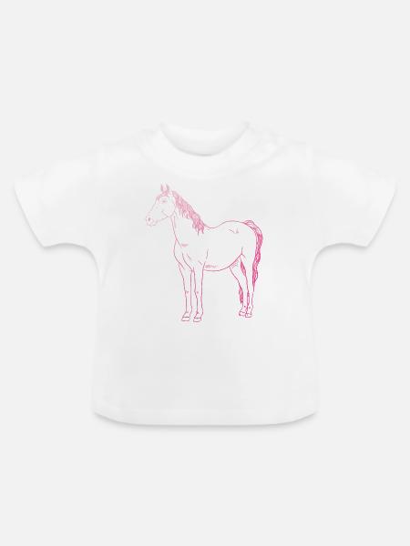 Pferde Design Geschenk - Baby Bio-T-Shirt mit Rundhals - Weiß