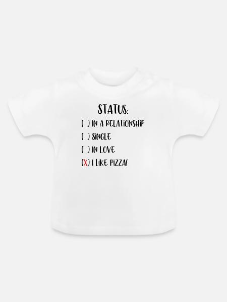 Pizza-Status - Baby Bio-T-Shirt mit Rundhals - Weiß