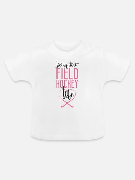 Field Hockey Living That Field - Baby Bio-T-Shirt mit Rundhals - Weiß