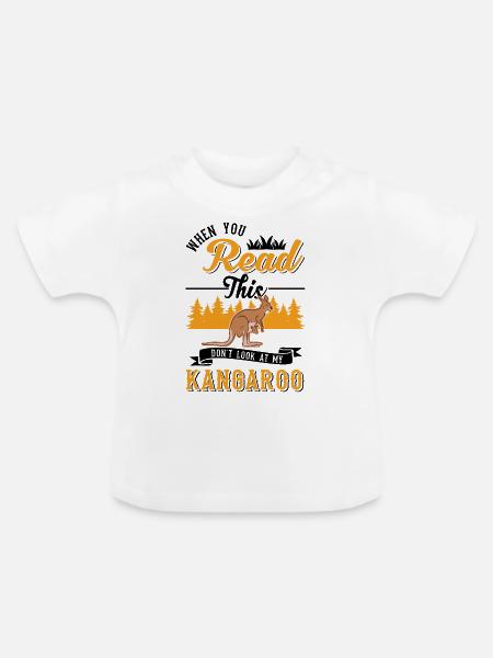 Australisches Känguru Australien Kangaroo - Baby Bio-T-Shirt mit Rundhals - Weiß