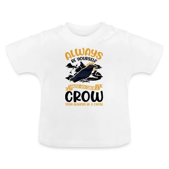 Crow, Raven, Crow, Crow Husbandry, Crow Breeder - Baby Organic T-Shirt with Round Neck - white - Front