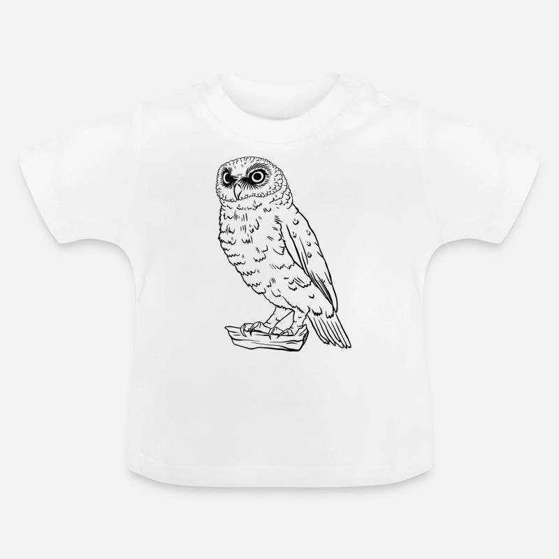 Hibou simple - T-shirt bio col rond Bébé - blanc