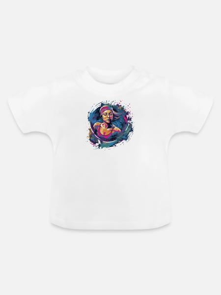 Schwimmer schwimmen Damen Schwimm - Baby Bio-T-Shirt mit Rundhals - Weiß