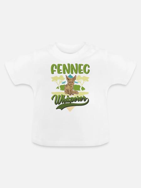 Fennek Flüsterer Fennec Wüstenfuchs - Baby Bio-T-Shirt mit Rundhals - Weiß