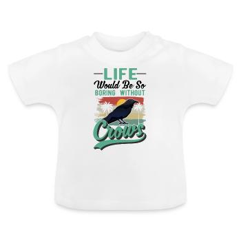 Crow, Raven, Crow, Crow Husbandry, Crow Breeder - Baby Organic T-Shirt with Round Neck - white - Front