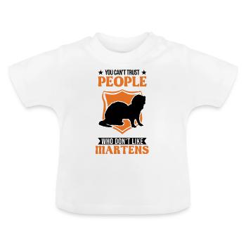 Martre Cadeau Vison Blaireau Martre des pins - T-shirt bio col rond Bébé - blanc - Devant
