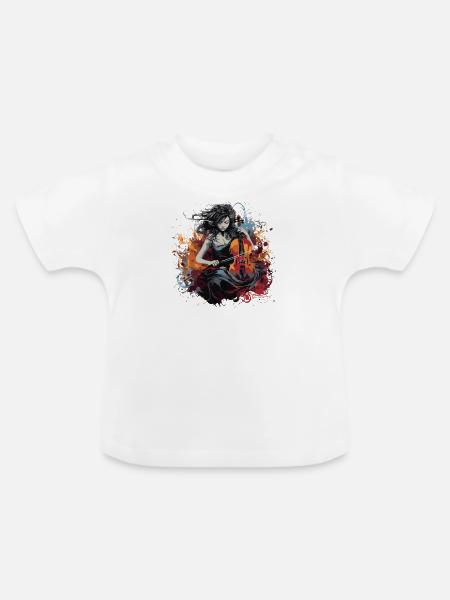 Cellospieler Cellist-Musikerin - Baby Bio-T-Shirt mit Rundhals - Weiß