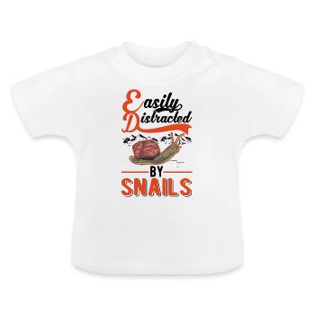 Escargot cadeau Escargot vigne escargot - T-shirt bio col rond Bébé - blanc - Devant