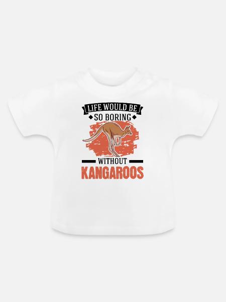Australisches Känguru Australien Kangaroo - Baby Bio-T-Shirt mit Rundhals - Weiß