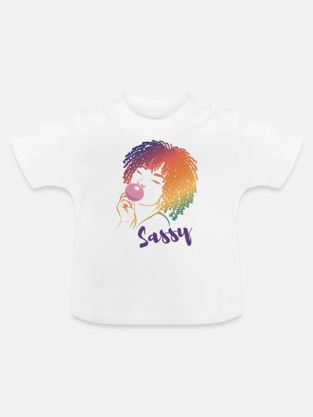 Sassy Chic mit Afro Charme - Baby Bio-T-Shirt mit Rundhals - Weiß