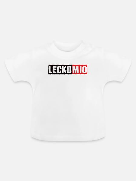 Lecko Mio Saarland Saarländischer Spruch - Baby Bio-T-Shirt mit Rundhals - Weiß