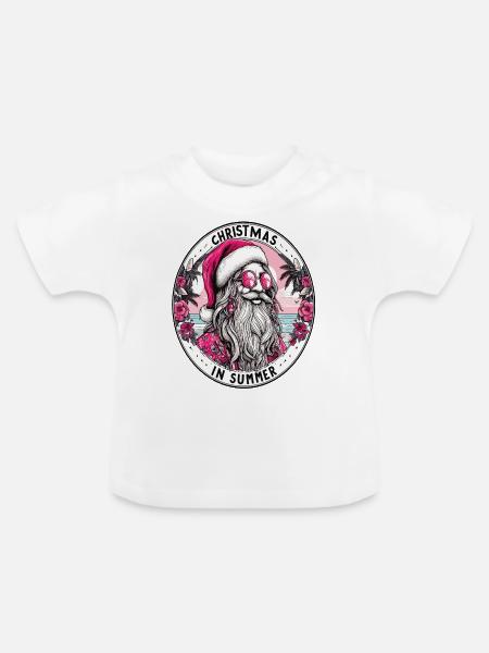 Weihnachtsmann-Hippie - Baby Bio-T-Shirt mit Rundhals - Weiß
