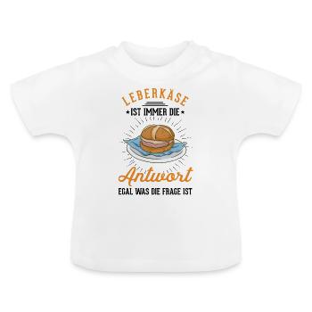 Leberkas Leberkäse Fleischkäse - Baby Bio-T-Shirt mit Rundhals - Weiß - Vorne
