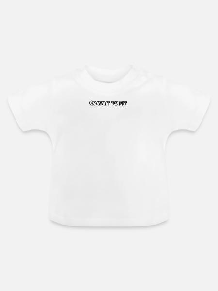 Fitness - Commit to fit - Baby Bio-T-Shirt mit Rundhals - Weiß