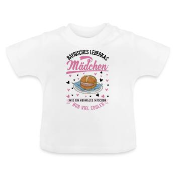 Leberkas Mädchen Leberkäse Fleischkäse - Baby Bio-T-Shirt mit Rundhals - Weiß - Vorne