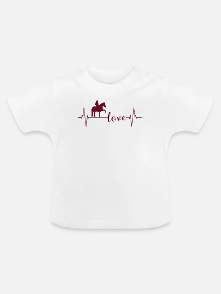 Reiterherz Pferdeliebe Lebensfreude - Baby Bio-T-Shirt mit Rundhals - Weiß