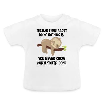Sloth Chill Mode Pure Relaxation - Baby Organic T-Shirt with Round Neck - white - Front