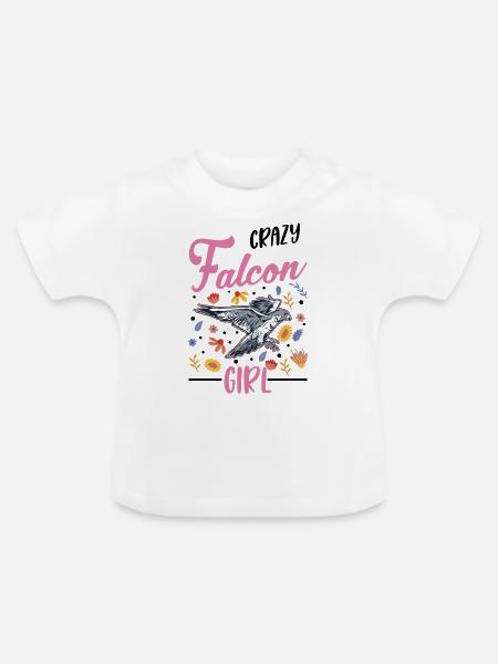 Verrücktes Falken Mädchen - Baby Bio-T-Shirt mit Rundhals - Weiß