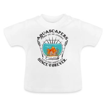 adding life and laughter to fishy habitats - Baby Organic T-Shirt with Round Neck - white - Front