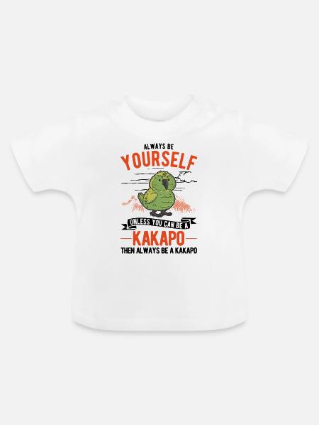Always be yourself Kakapo - Baby Bio-T-Shirt mit Rundhals - Weiß