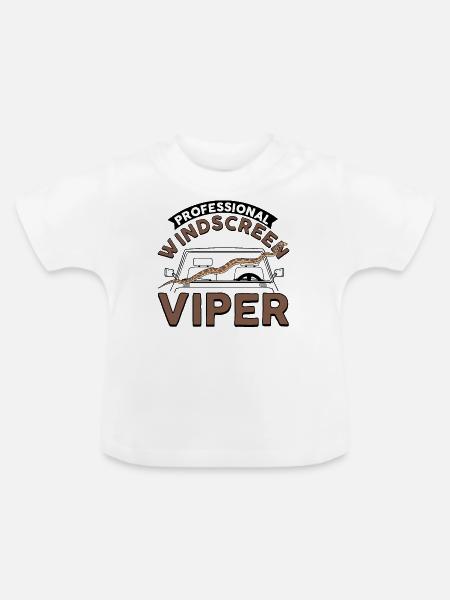Professionelle Windschutzscheiben-Viper - Baby Bio-T-Shirt mit Rundhals - Weiß