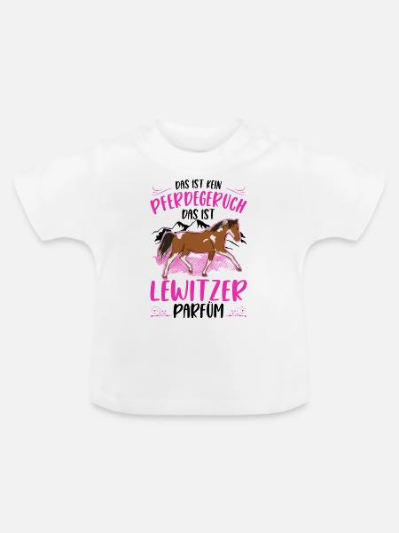 Lewitzer Parfüm Lewitzer Pferd Geruch - Baby Bio-T-Shirt mit Rundhals - Weiß