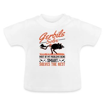 Gerbille cadeau Gerbille de Mongolie Gerbille - T-shirt bio col rond Bébé - blanc - Devant
