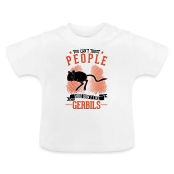 Gerbille cadeau Gerbille de Mongolie Gerbille - T-shirt bio col rond Bébé - blanc - Devant