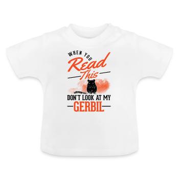 Gerbille cadeau Gerbille de Mongolie Gerbille - T-shirt bio col rond Bébé - blanc - Devant