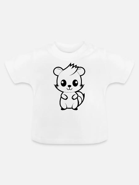Stinktier - Baby Bio-T-Shirt mit Rundhals - Weiß
