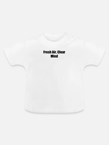 Wandern - Fresh Air, Clear Mind - Baby Bio-T-Shirt mit Rundhals - Weiß
