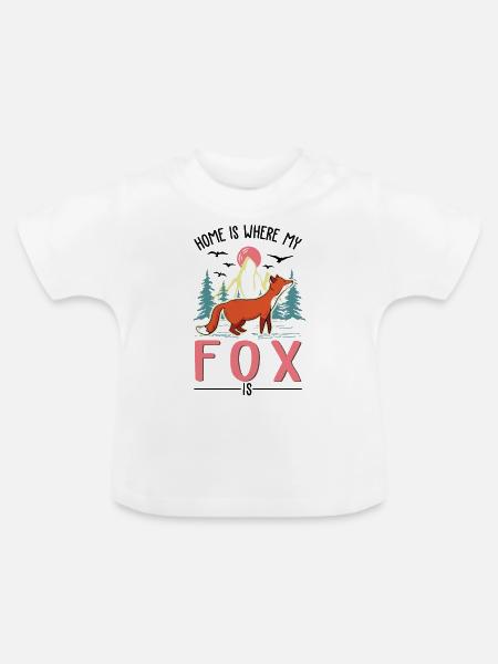 Fuchs Geschenk Rotfuchs - Baby Bio-T-Shirt mit Rundhals - Weiß