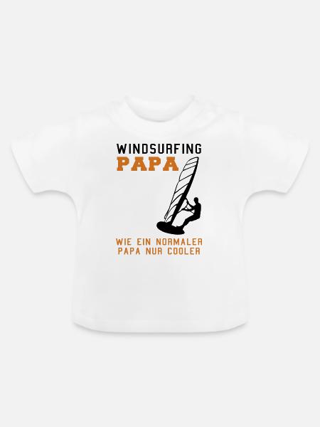 Cooler Windsurf-Papa - Baby Bio-T-Shirt mit Rundhals - Weiß