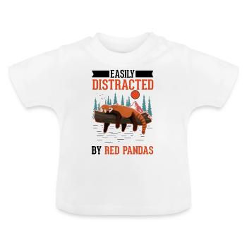 Panda roux Cadeau Panda roux - T-shirt bio col rond Bébé - blanc - Devant