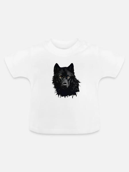 Schwarzer Wolf - Baby Bio-T-Shirt mit Rundhals - Weiß