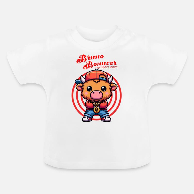 Bruno Bouncer - Bruno l’agent de sécurité - T-shirt bio col rond Bébé - blanc