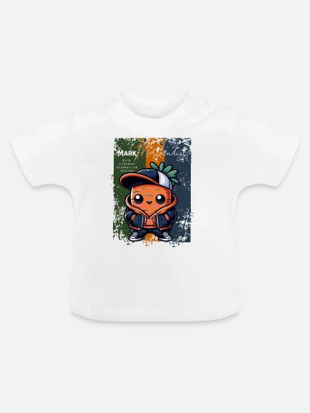 Möhrchendize -Merchandise - Baby Bio-T-Shirt mit Rundhals - Weiß
