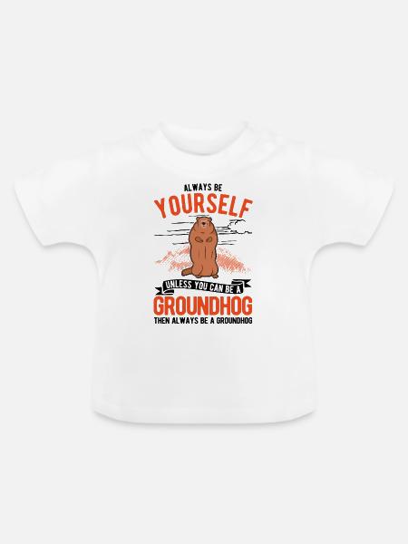 Murmeltier Groundhog Waldmurmeltier - Baby Bio-T-Shirt mit Rundhals - Weiß